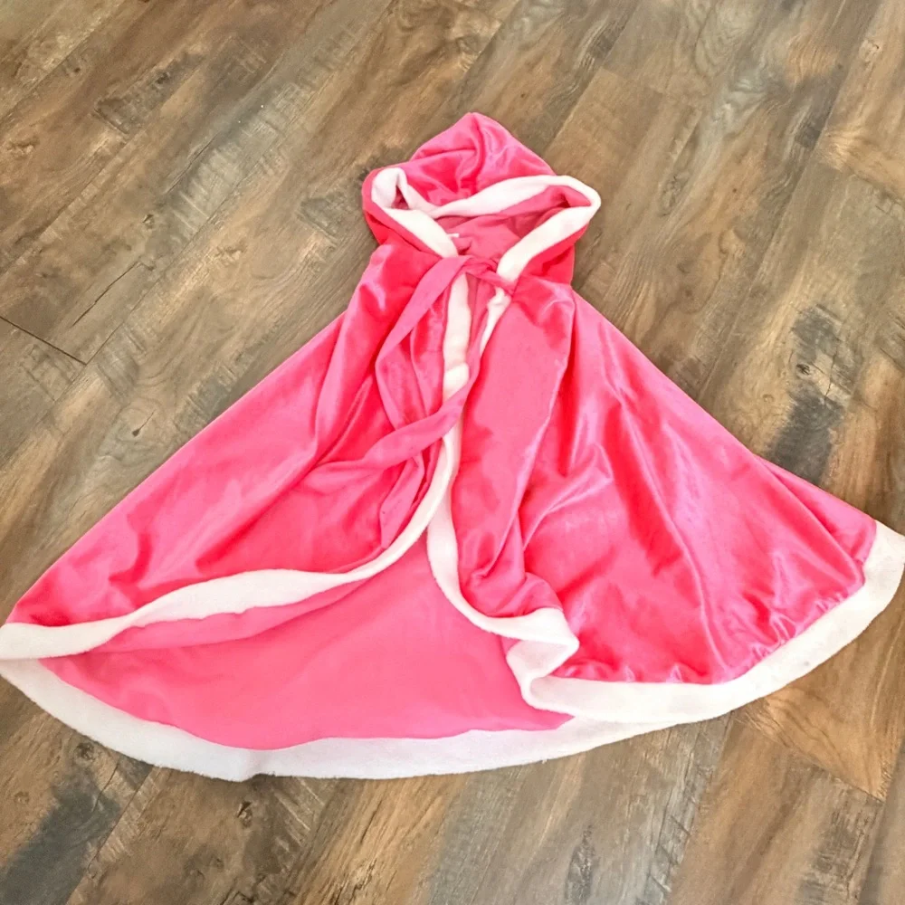 4T girls pink hooded cape little pink riding hood